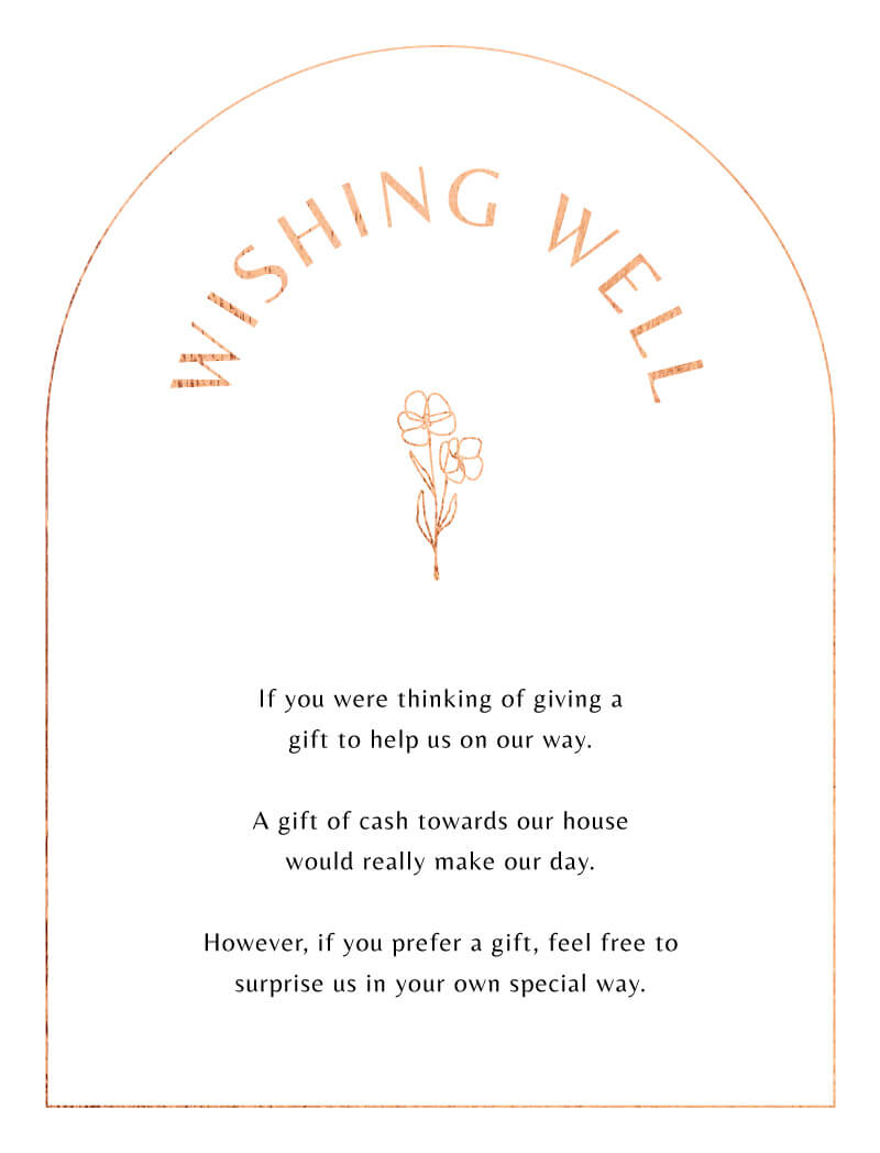 Rose Foil Arch - Wishing Well