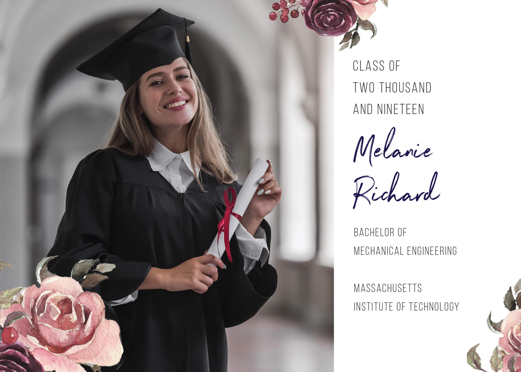 Flower Anchor - Graduation Invitations & Announcements