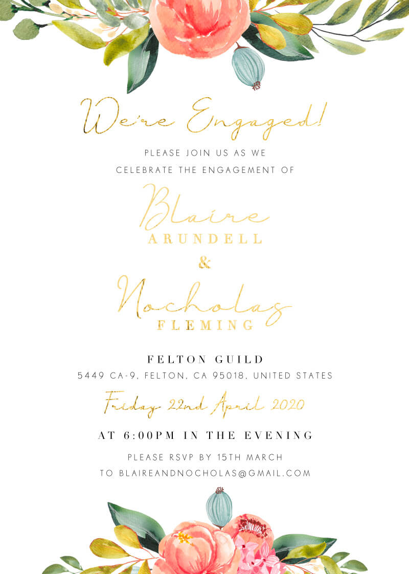 Spring Bouquet - Engagement Invitations