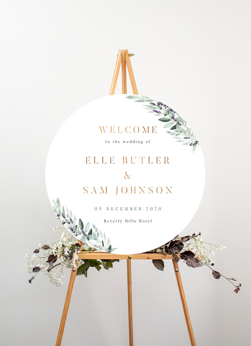 Lavender Leaves - Wedding Signs