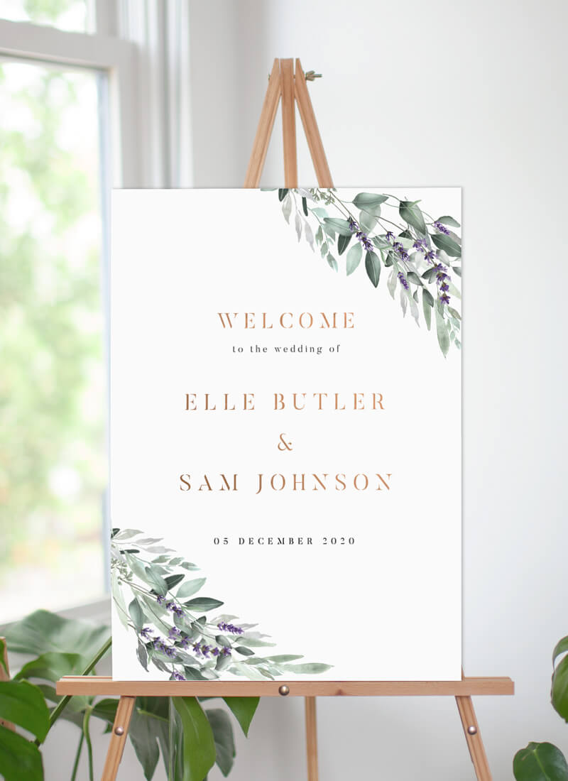 Lavender Leaves - Wedding Signs