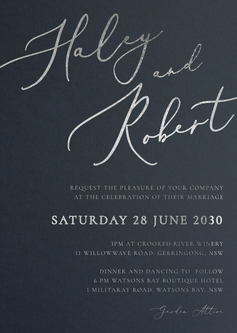 Rose Et Gris - Wedding Invitations