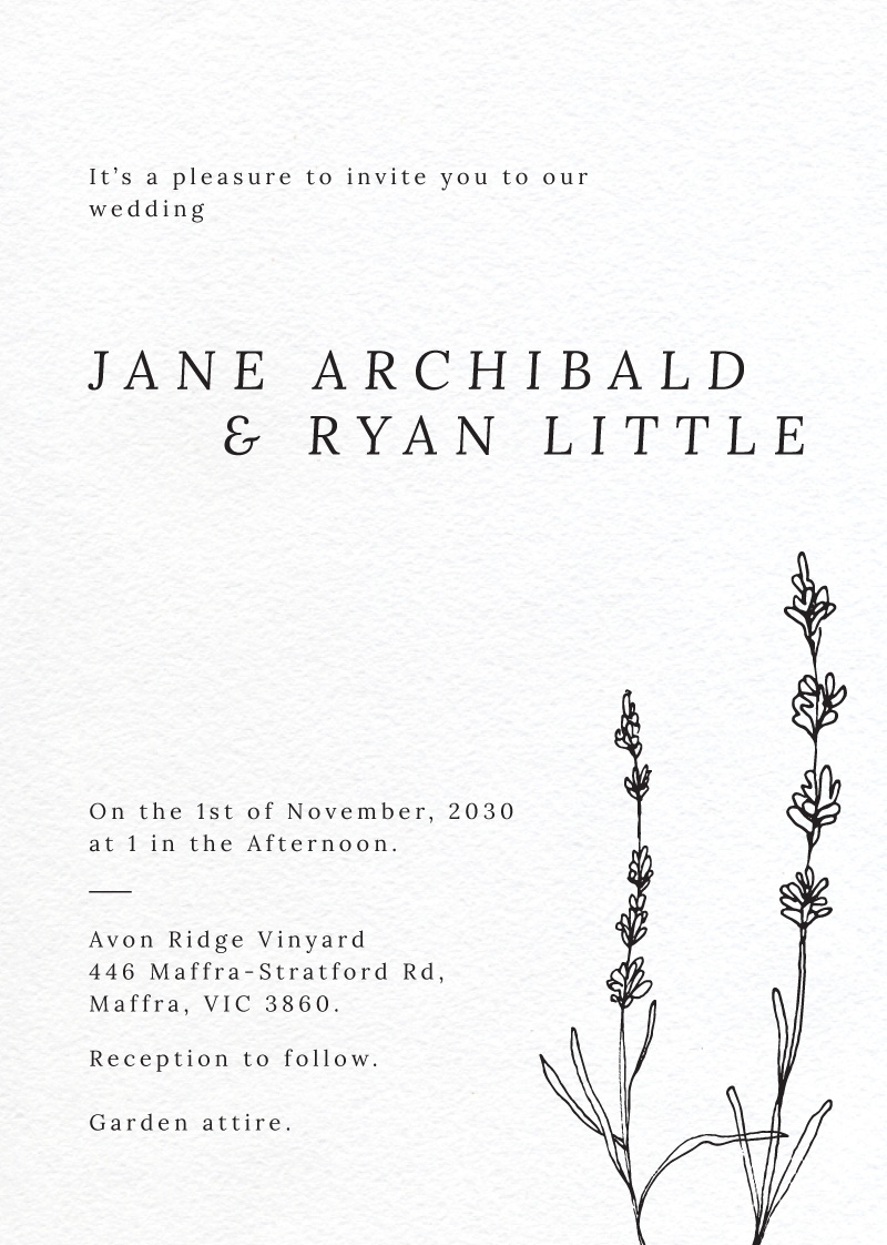 Delicate Lavender - Wedding Invitations