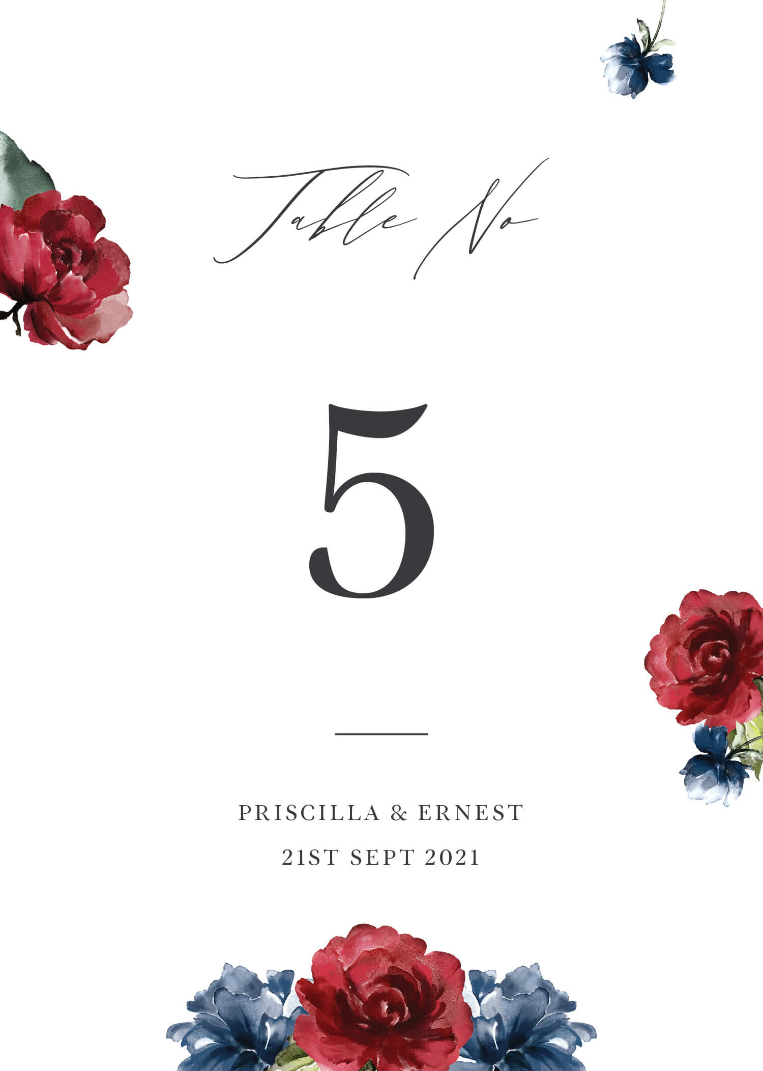 Flower Code - Table Numbers