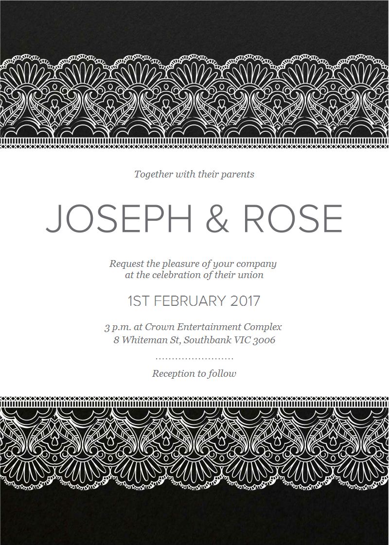 White Lace - Invitations