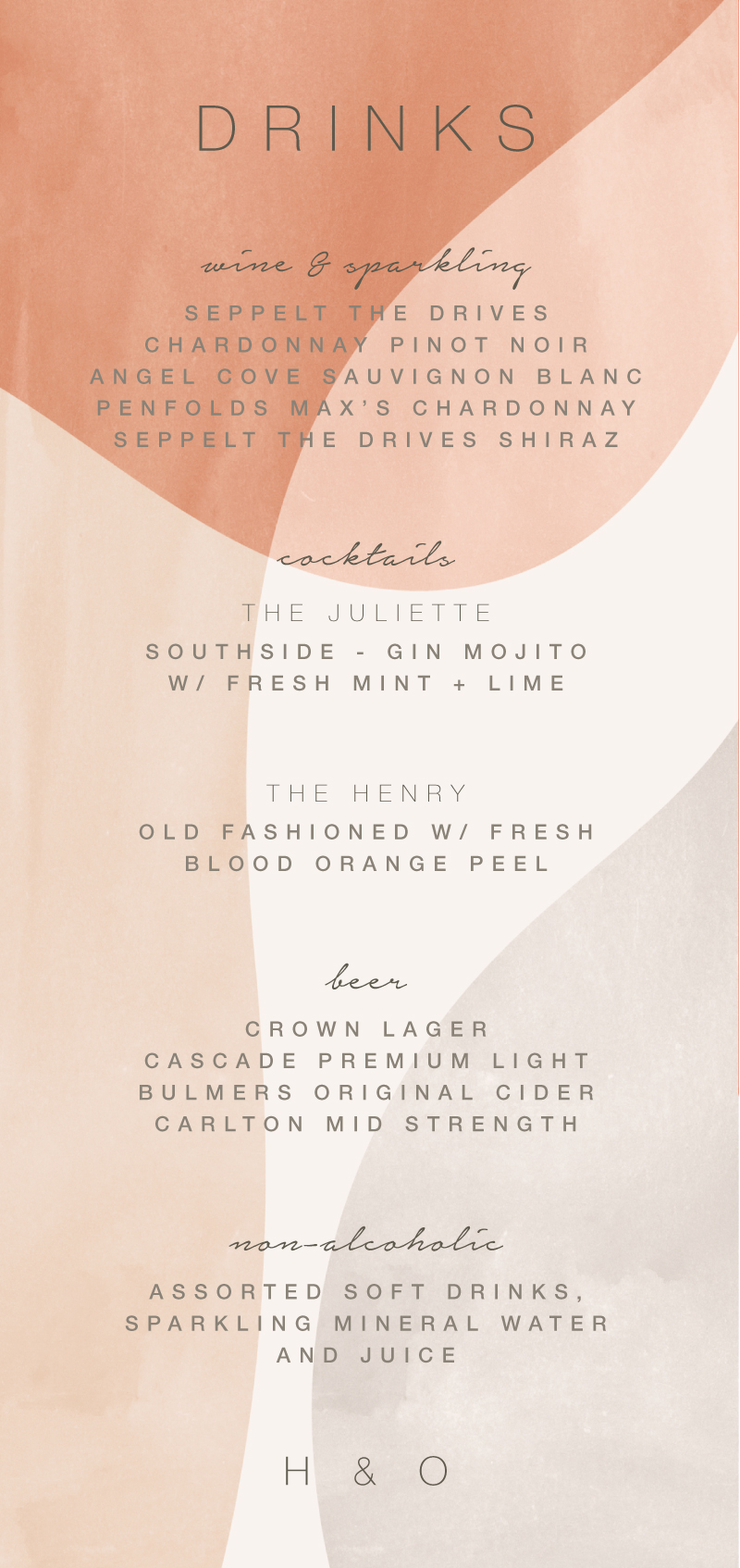 Shape of Love - Menu