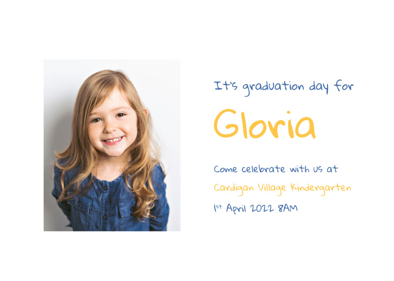 Blue and Yellow - Graduation Invitations