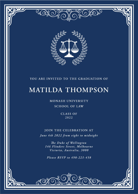 Lawful Frame - Graduation Invitations