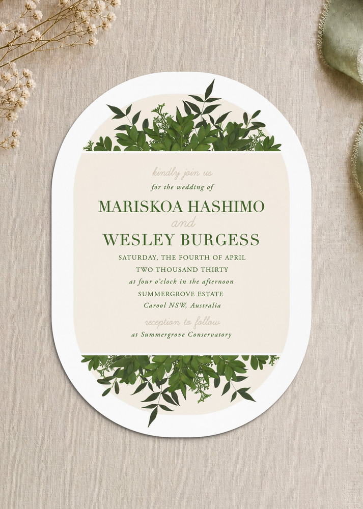 Mod Botanical Wedding Invitations - Digital Printing design preview