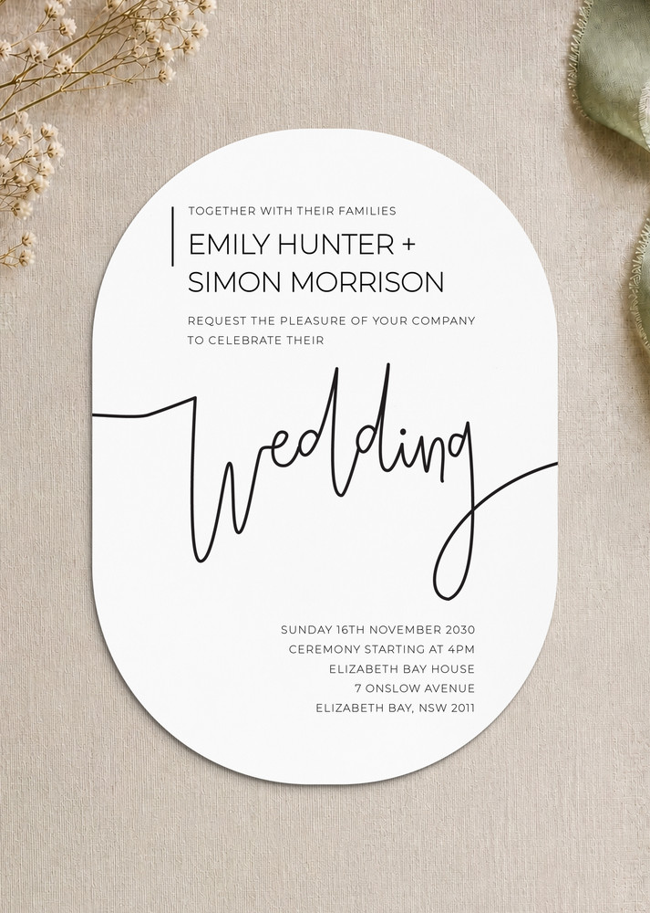 Minimalist Black and White - Wedding Invitations