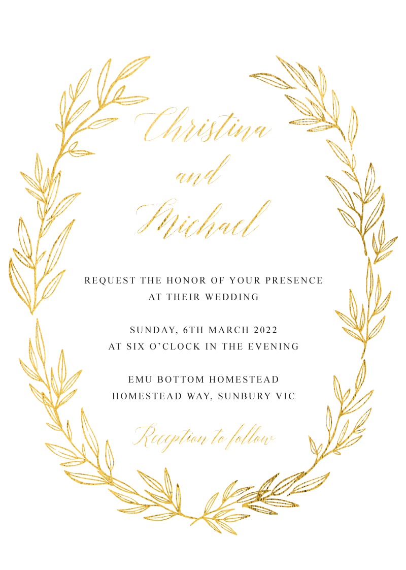 Athena's Crown - Wedding Invitations