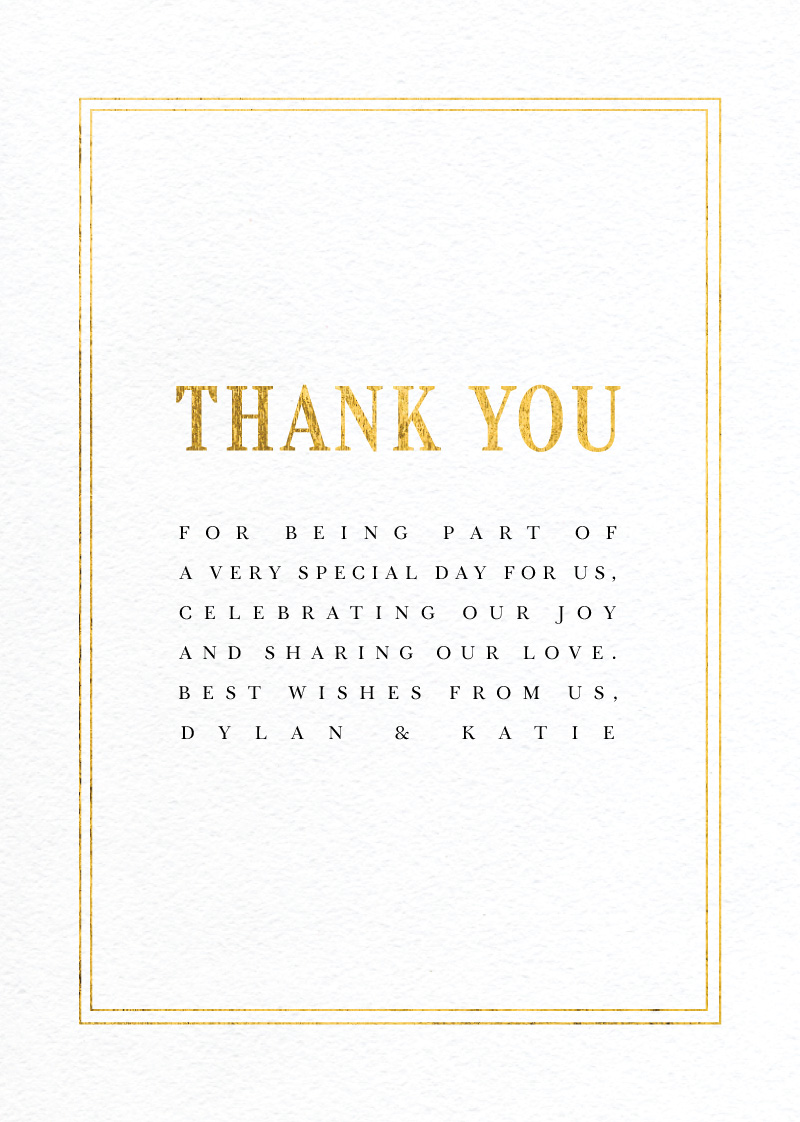 Classic Design Wedding Thank You Cards - Foil Stamp design preview