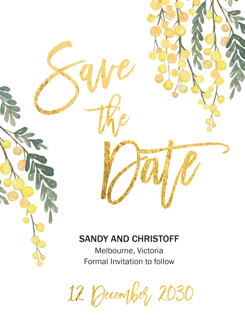 Golden Native Save The Date - Foil Stamp design preview