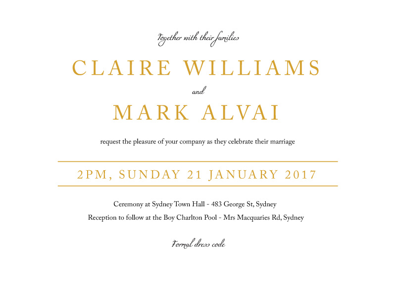Minimal Foil Wedding Invitations - Foil Stamp design preview