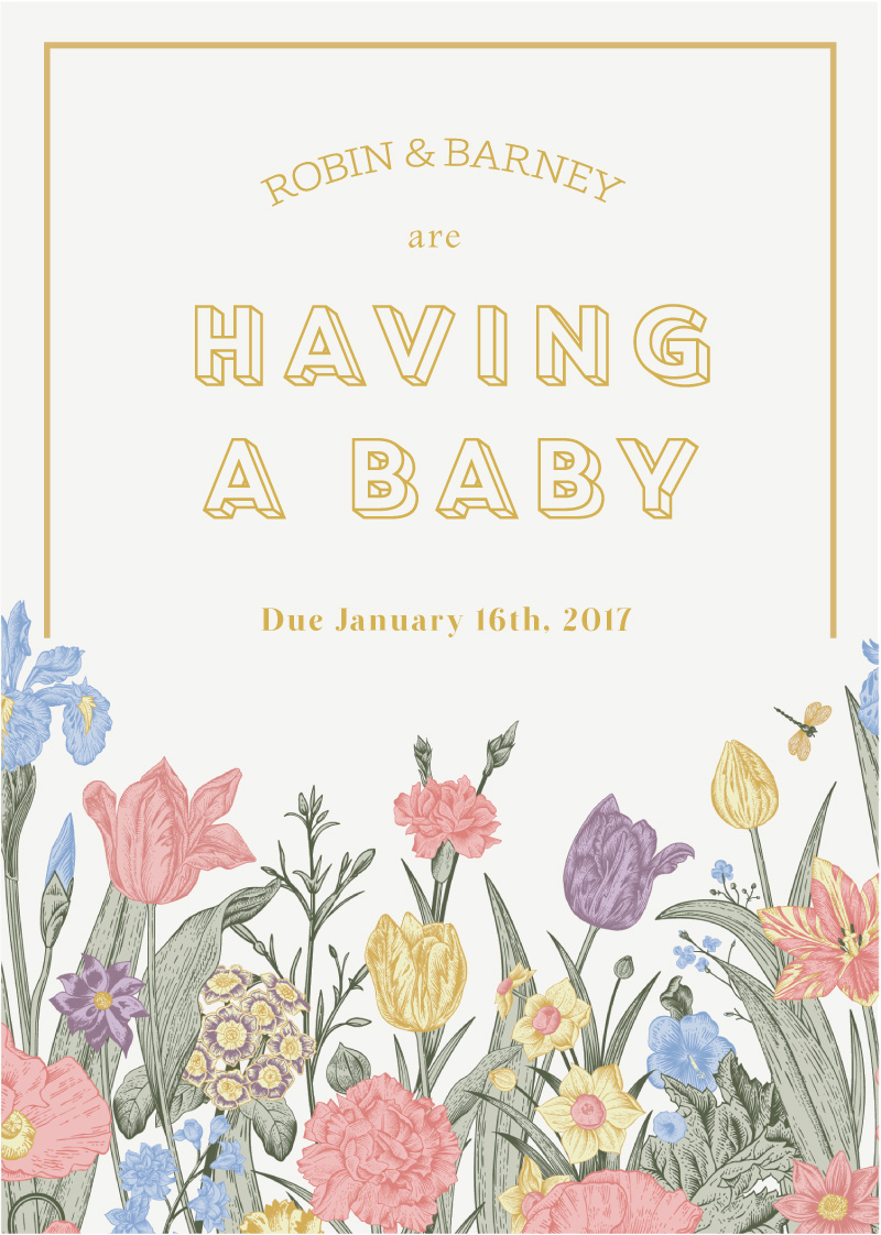 The Magnificent Garden Baby Announcements - Foil Stamp design preview