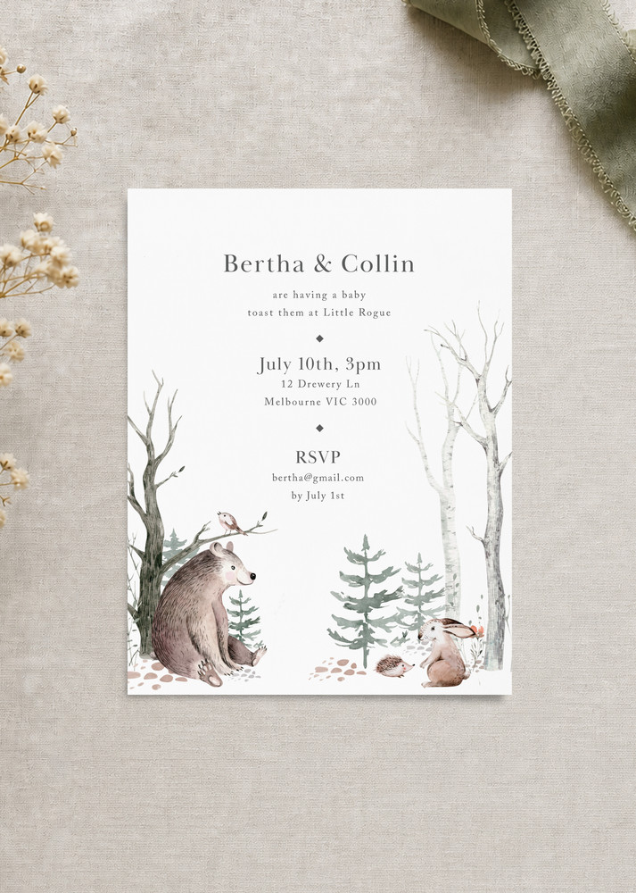 Magical Woodland - Baby Shower Invitations