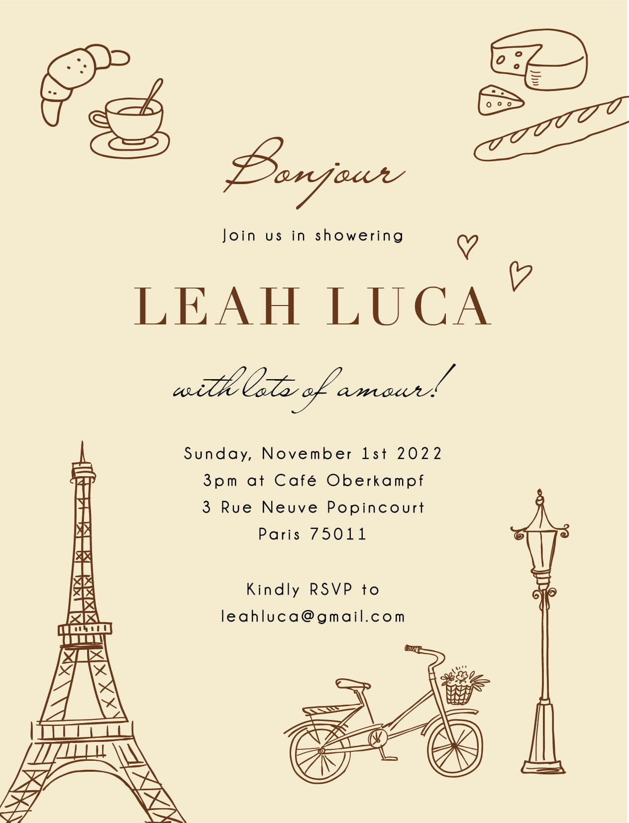 When In Paris - Baby Shower Invitations
