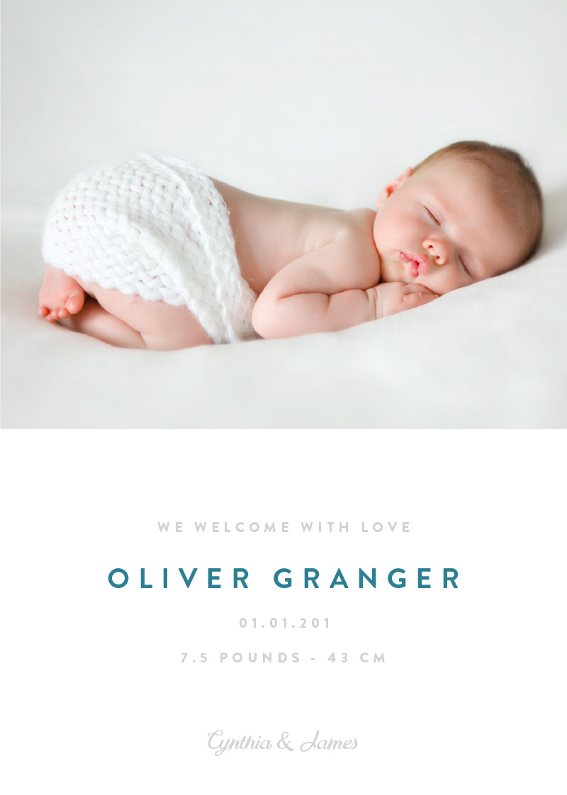 Minimal Announcement Baby Announcements - Digital Printing design preview