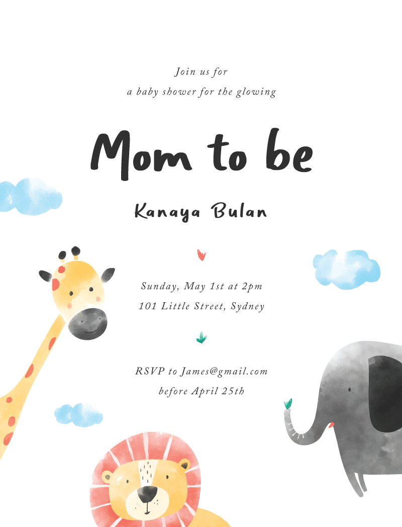 Safari Day - Baby Shower Invitations