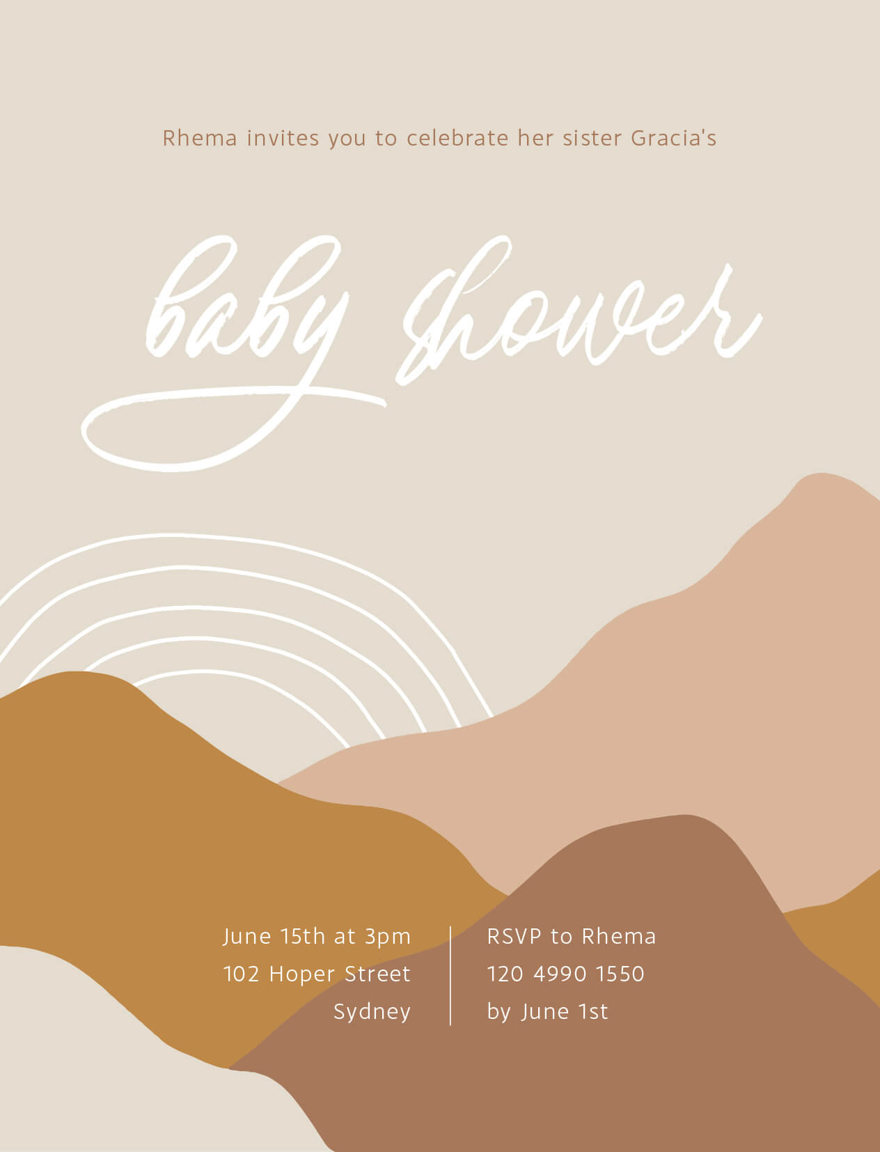 Earthy Rainbow - Baby Shower Invitations