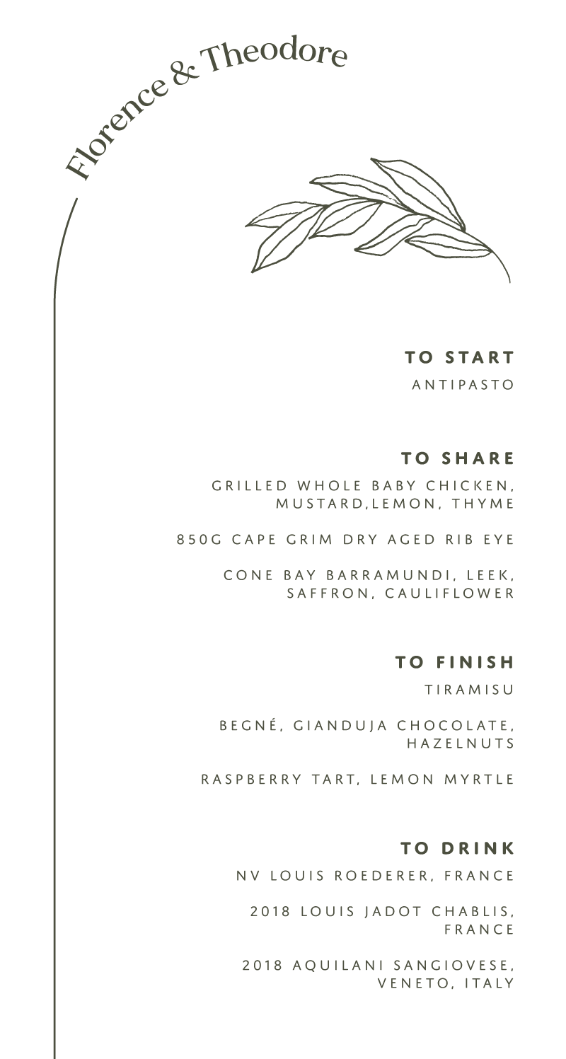Grove - Wedding Menu