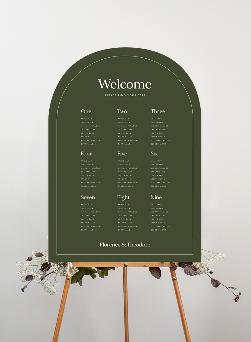 Grove Wedding Seating Chart - Digital Printing design preview