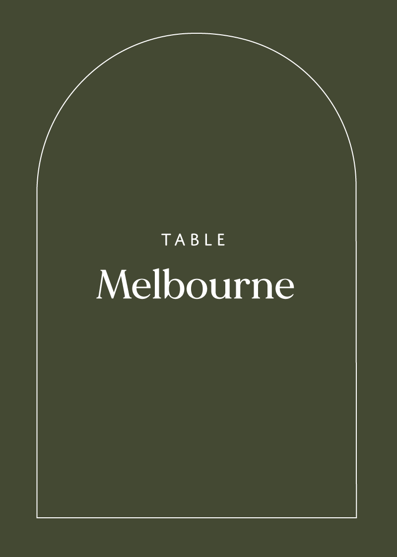 Grove Table Numbers - White Ink design preview