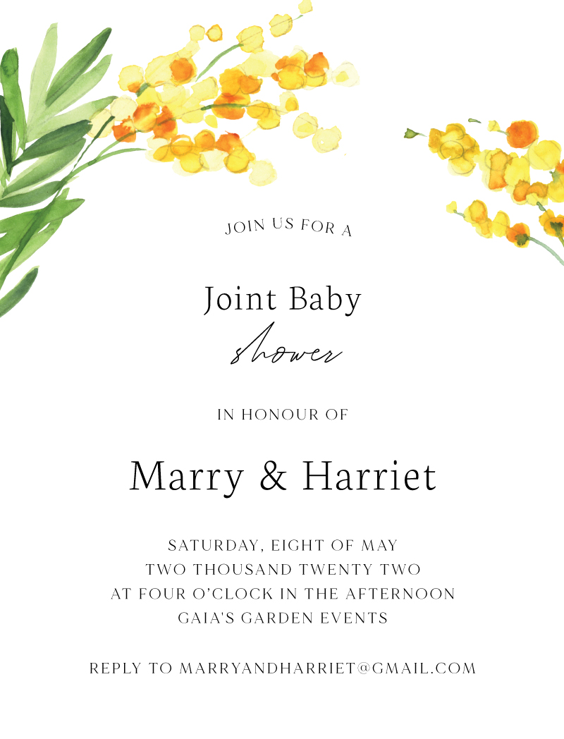 Acacia - Baby Shower Invitations