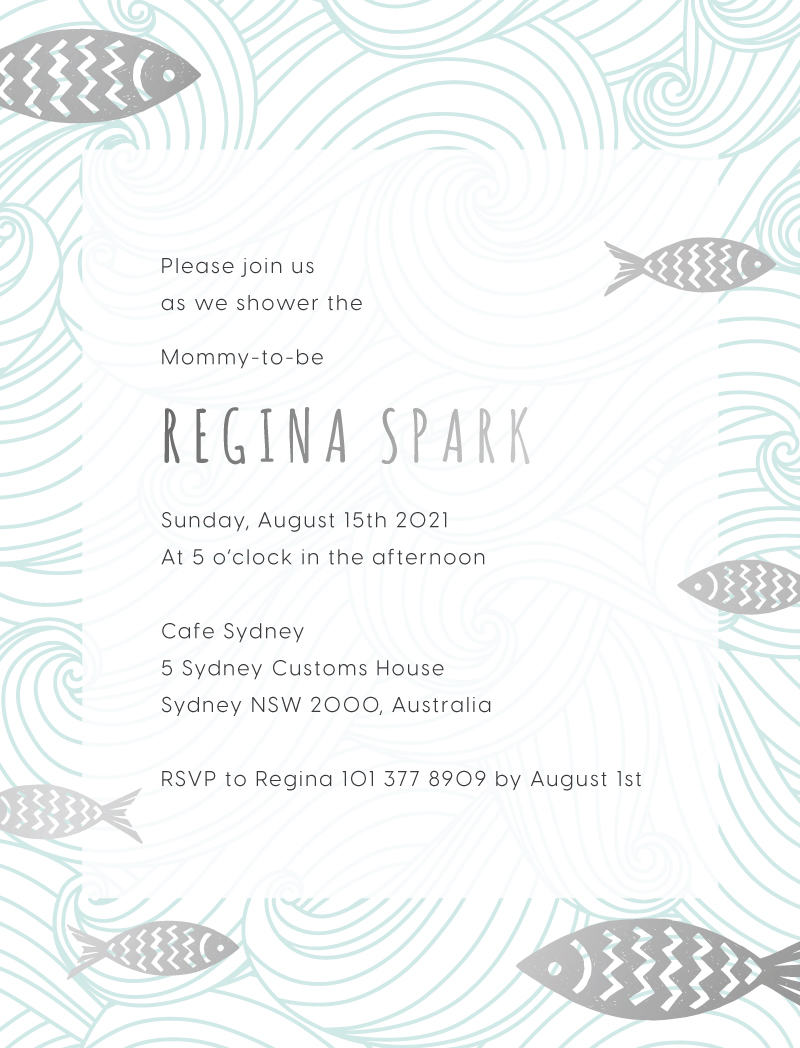Blue Miracle - Baby Shower Invitations