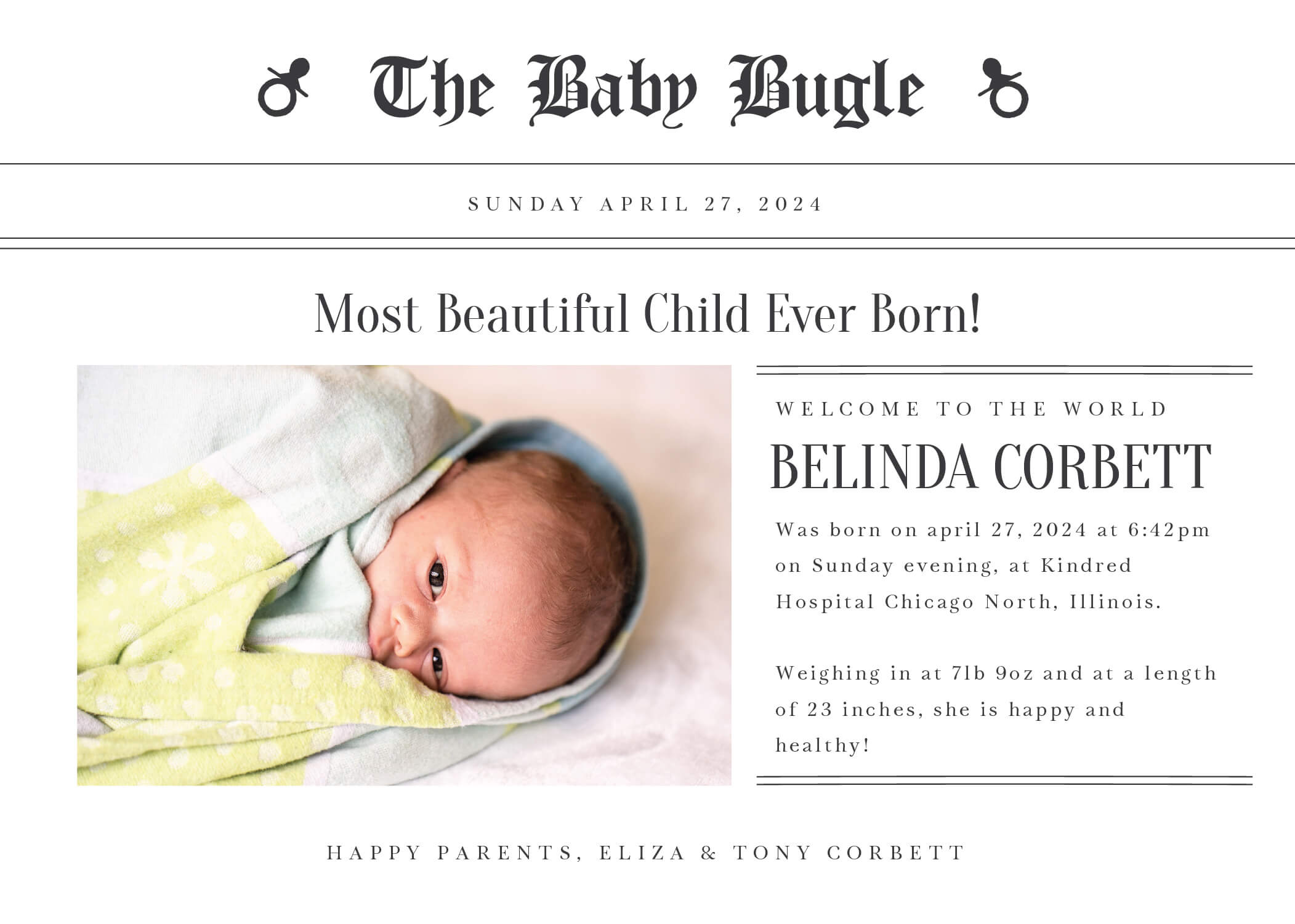 Baby Journal - Baby Announcements