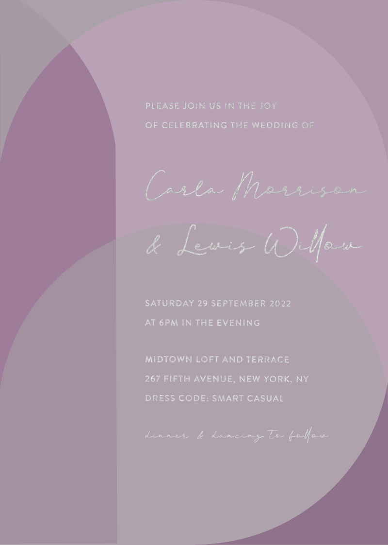 Color Combination Wedding Invitations - Foil Stamp design preview