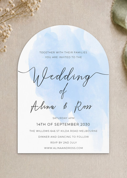 Rosey wedding invitation design from Paperlust.