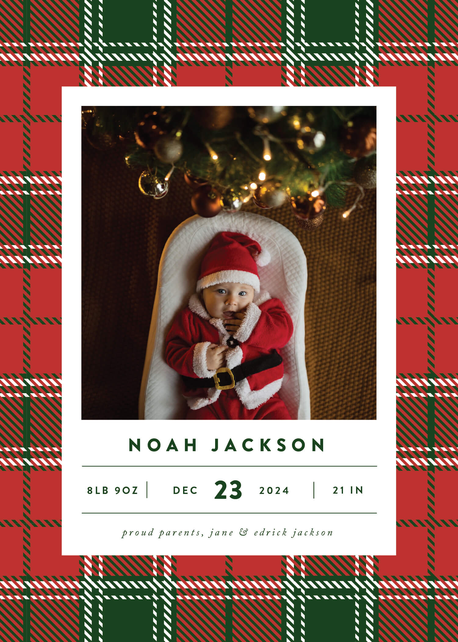 Classic Tartan - Baby Announcements