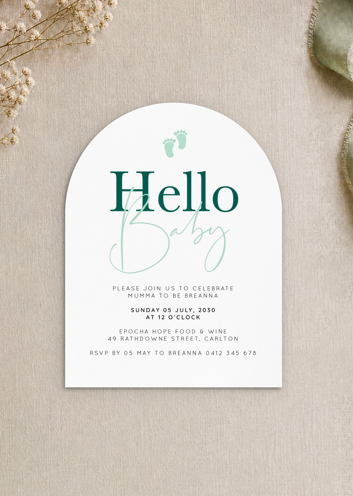 Hello Baby Foil - Baby Shower Invitations