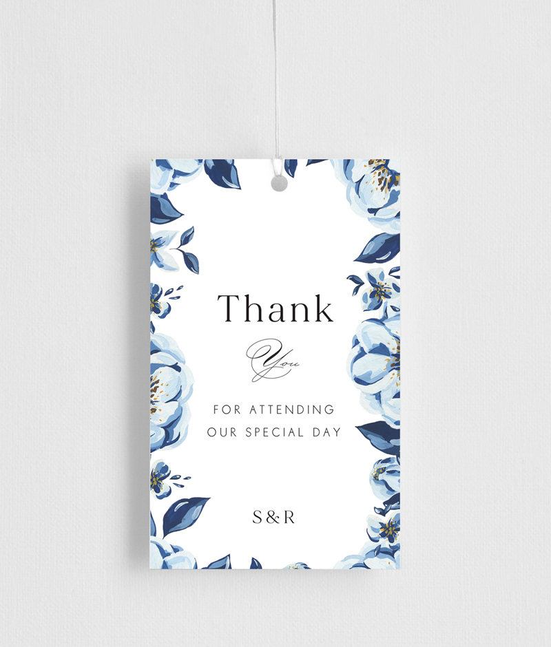 Blue Acrylic Floral - Gift Tags