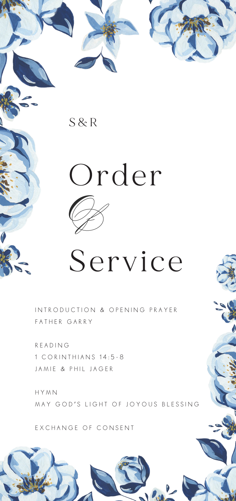 Blue Acrylic Floral - Wedding Programs