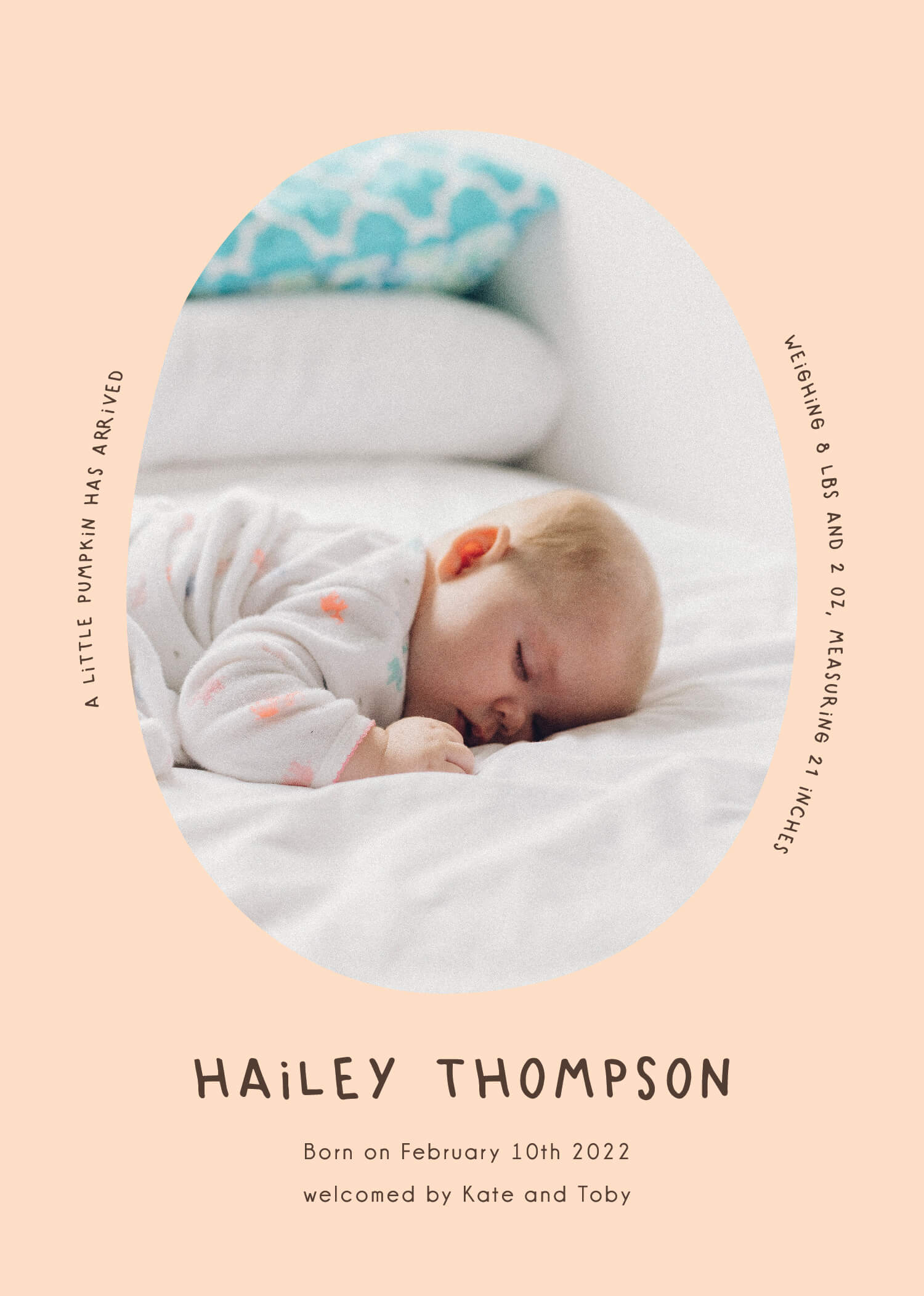 Little Pumpkin Baby Announcements - Digital Printing design preview
