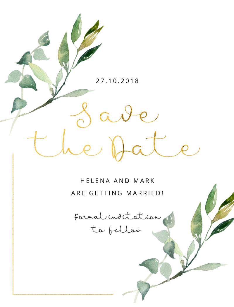 Garden Window Save The Date - Flat Foil design preview