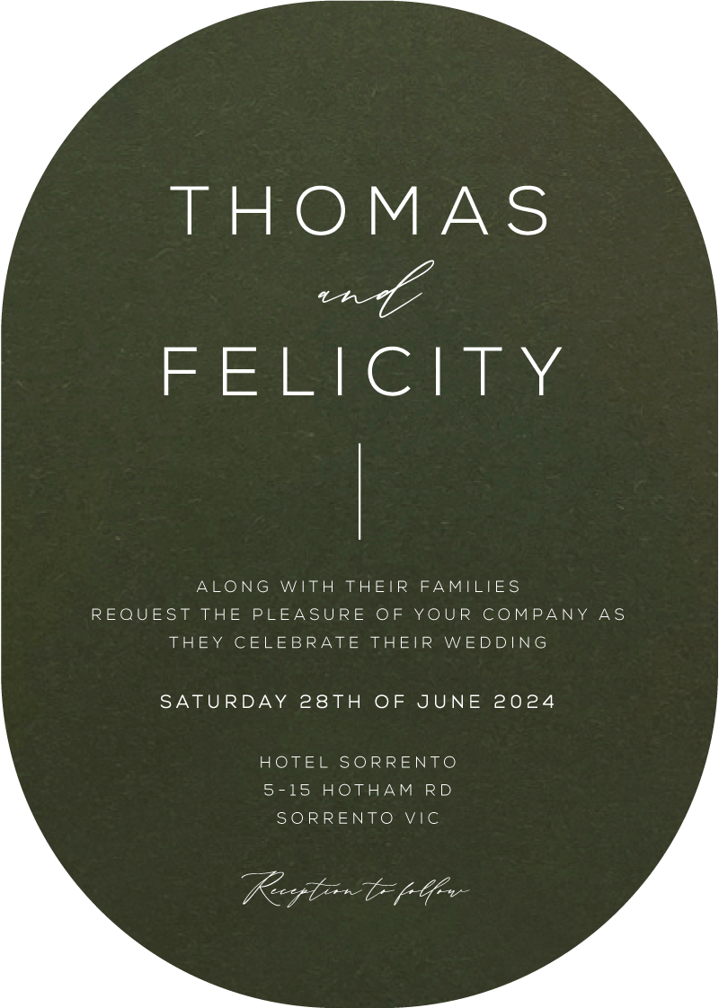 Verde Wedding Invitations - White Ink design preview