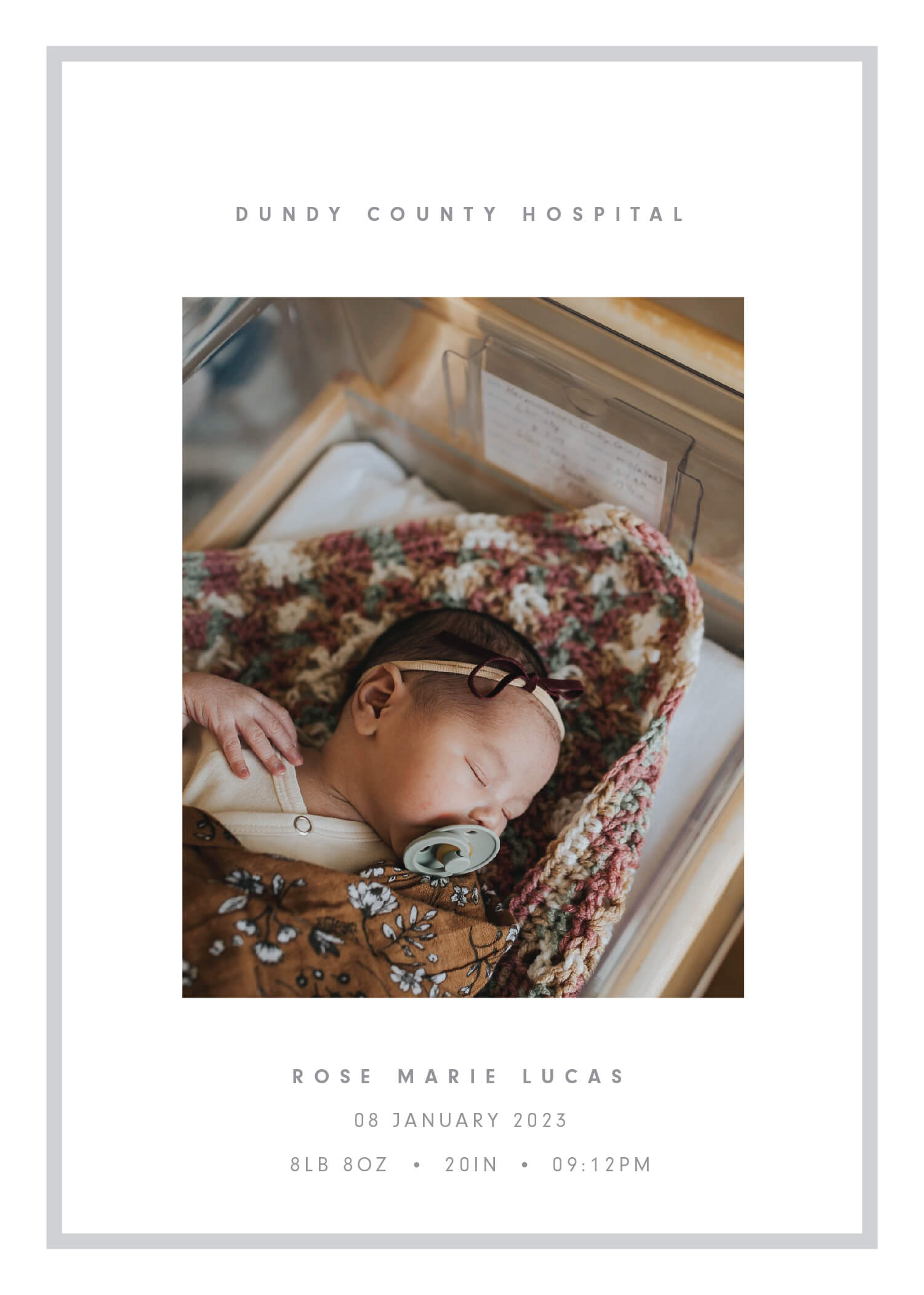 Light Gray Border - Baby Announcements