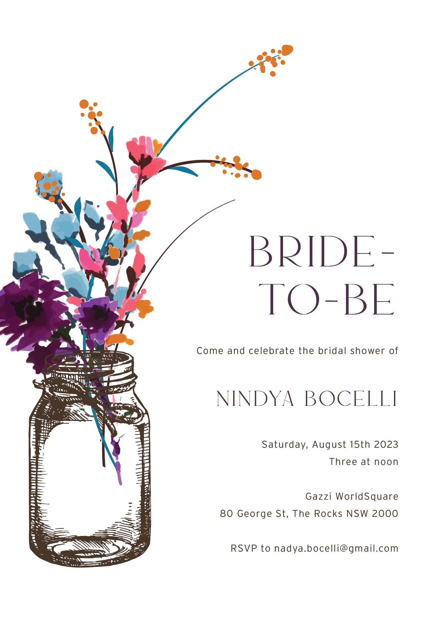 Classic Mason Jar - Bridal Shower Invitations