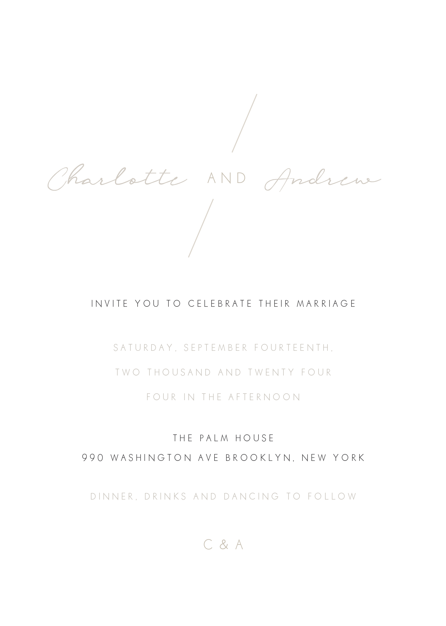 Blanc Mode Wedding Invitations - Digital Printing design preview