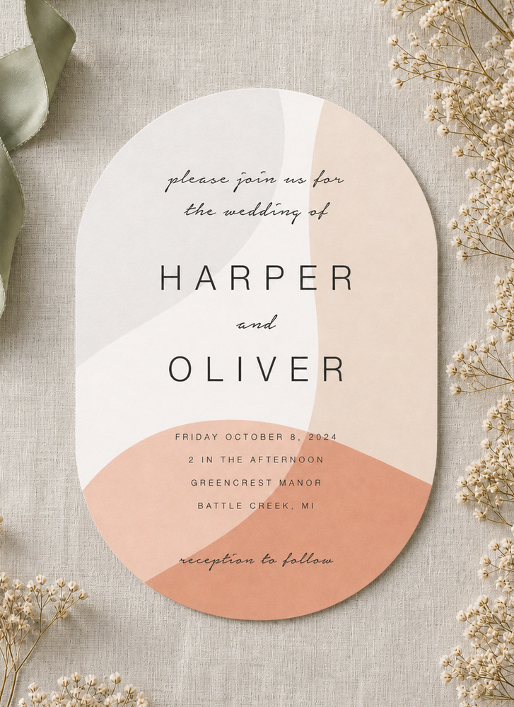 Shape Of Love Wedding Invitations - Digital Printing design preview