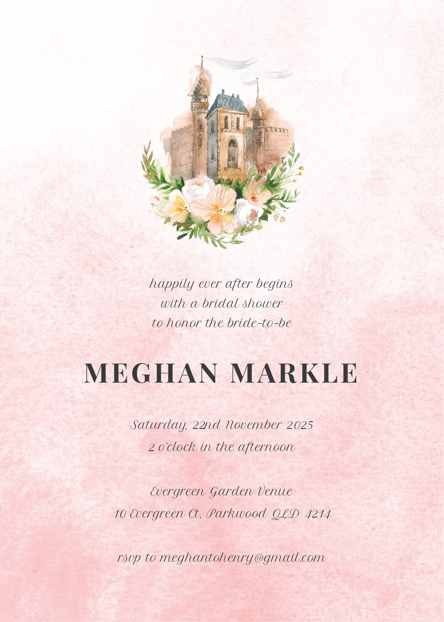 The Castle Bridal Shower Invitations - Digital Printing design preview