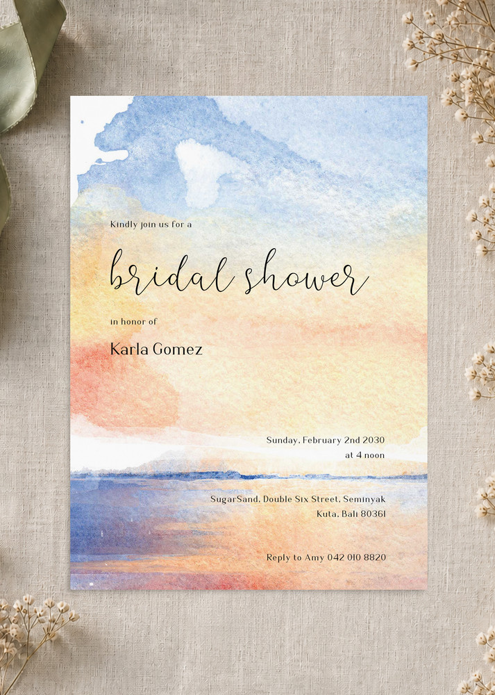 Sunset Beach - Bridal Shower Invitations
