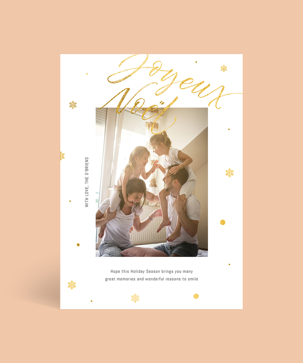 Joyeux Noel Holiday Cards - Flat Foil design preview