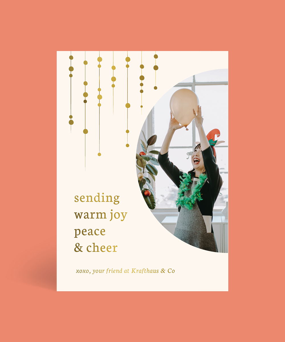 Under The Christmas Lights Business Christmas Cards - Metallic Prints design preview