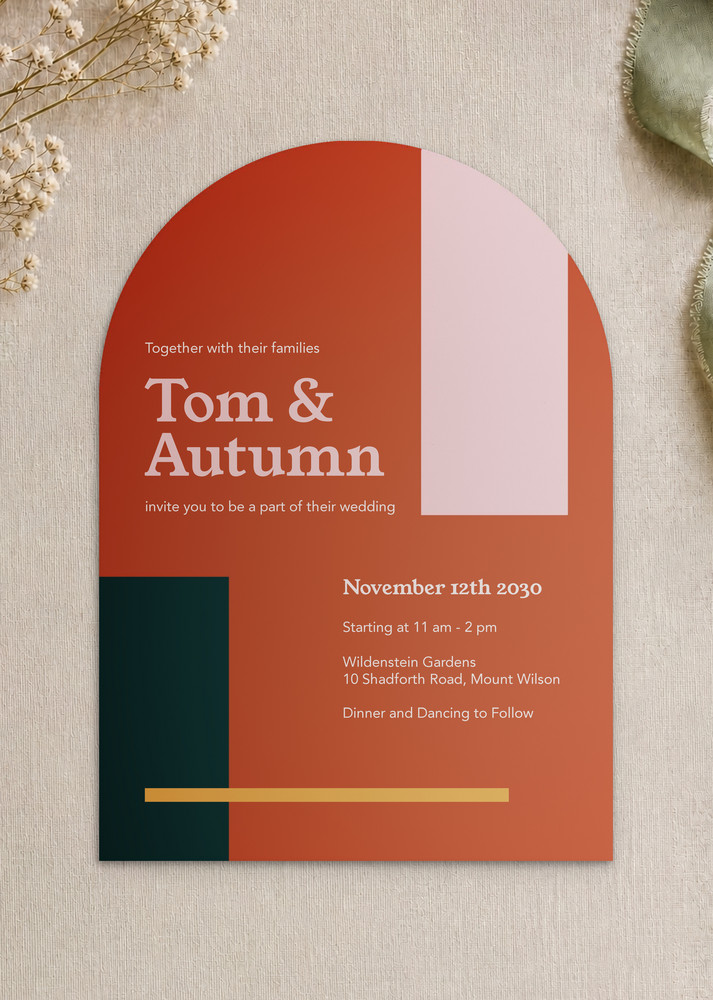Warm Autumn Wedding Invitations - Digital Printing design preview