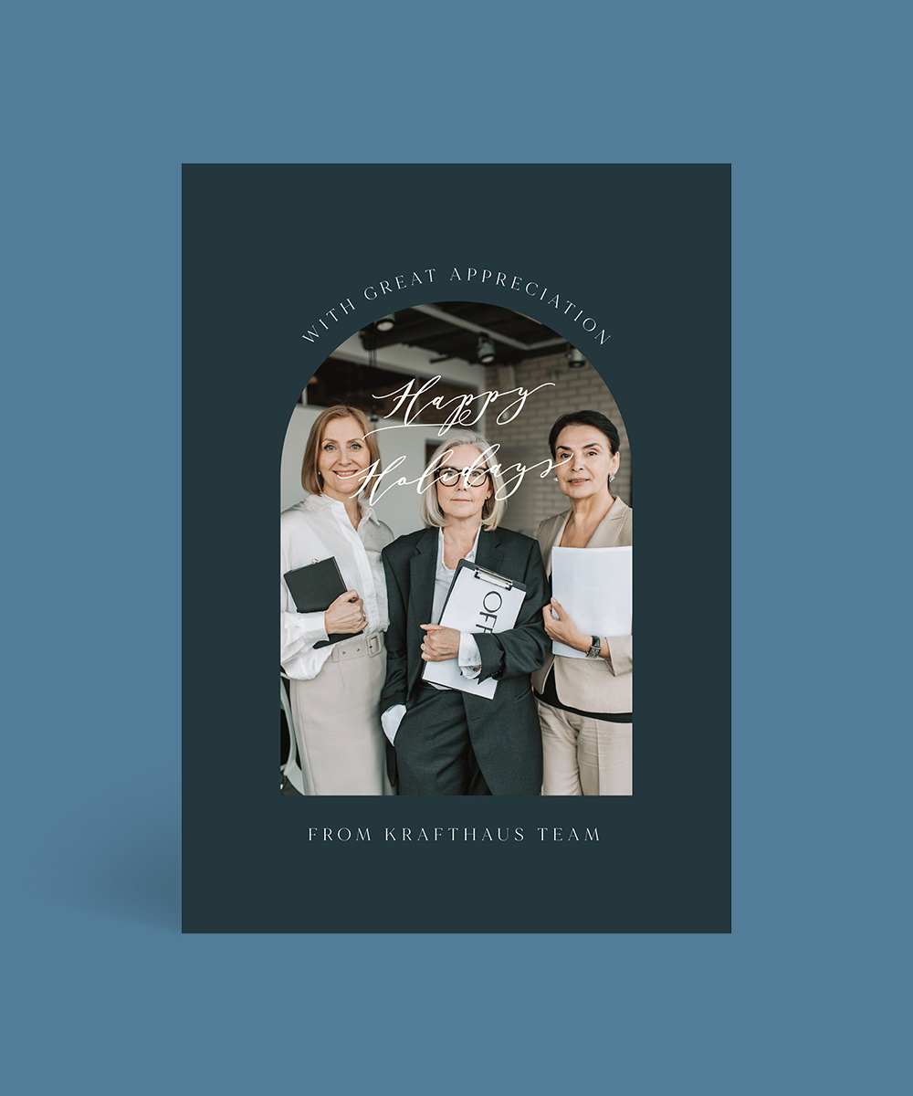 Arch Frame Business Christmas Cards - Digital Printing design preview