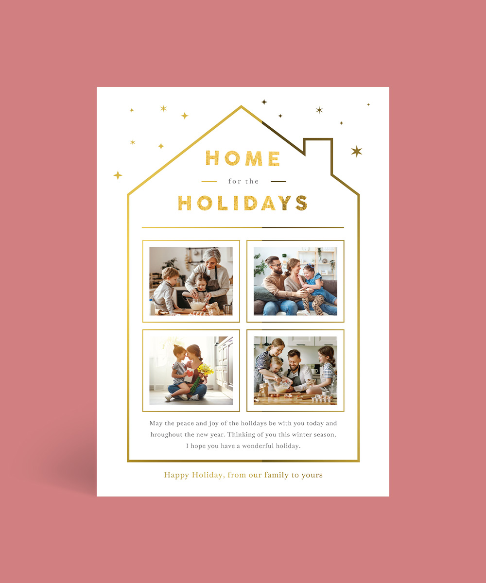Golden Home Holiday Cards - Metallic Prints design preview